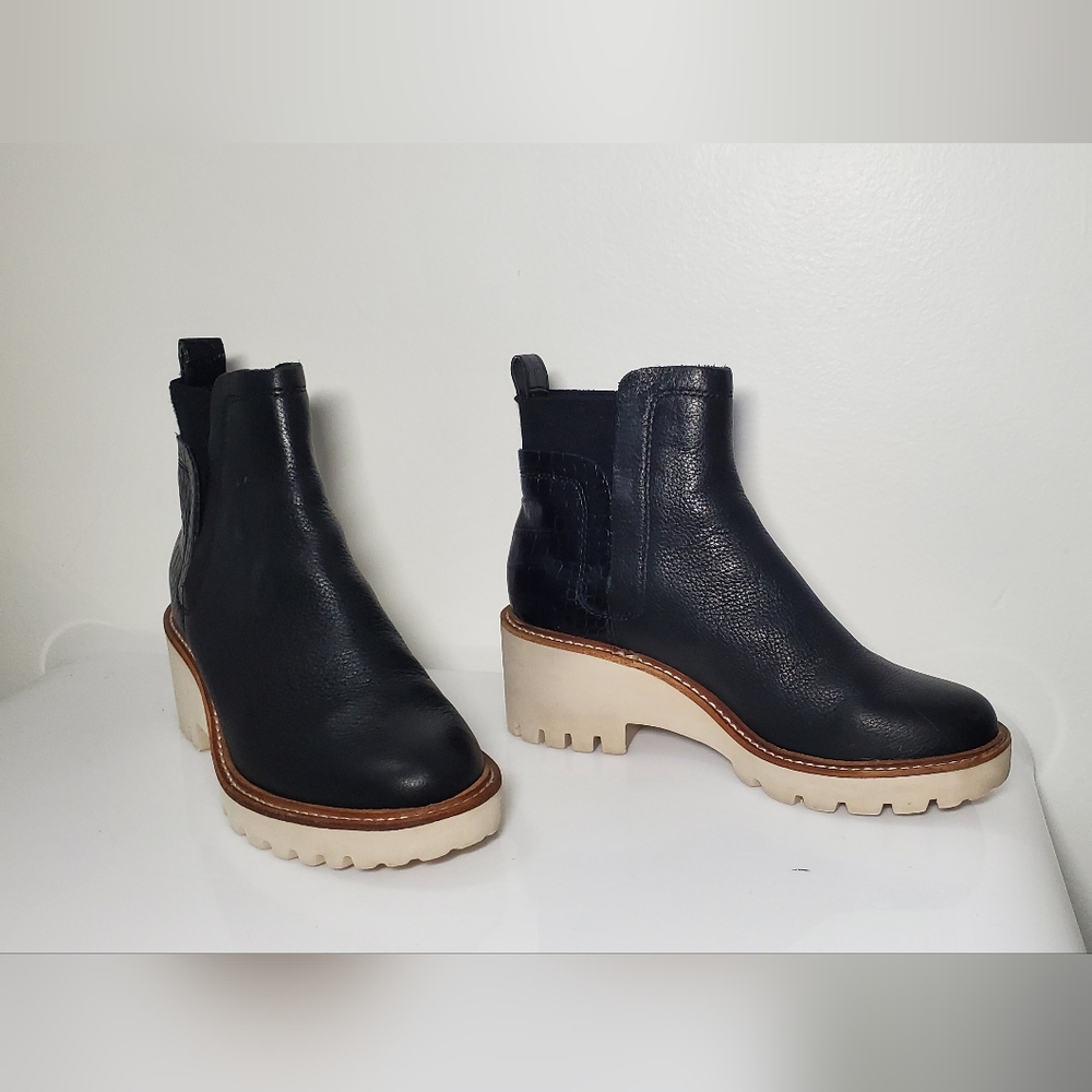 Black Leather Ankle Booties